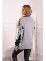 Megztinis su Kalėdų seneliu ir snaigėmis (Pilka)