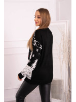 Megztinis su Kalėdų seneliu ir snaigėmis (Juoda)