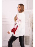 Megztinis su Kalėdų seneliu ir snaigėmis (Drobės spalvos)