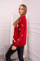 Kalėdinis megztinis su užrašu „Lovely“ (Raudona)