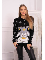 Kalėdinis megztinis su elniuku (Juoda)