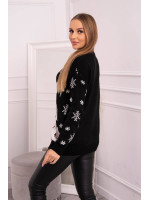 Kalėdinis megztinis su elniuku (Juoda)