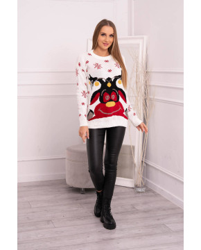 Kalėdinis megztinis su elniuku (Drobės spalvos)