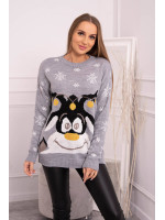 Kalėdinis megztinis su elniuku (Pilka)