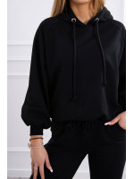 Dviejų dalių kostiumėlis su gobtuvu (Juoda)