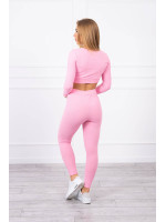 Dviejų daliu kostiumėlis su trumpa palaidine (Šviesi rožinė)