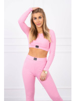 Dviejų daliu kostiumėlis su trumpa palaidine (Šviesi rožinė)