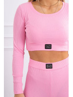 Dviejų daliu kostiumėlis su trumpa palaidine (Šviesi rožinė)