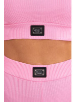 Dviejų daliu kostiumėlis su trumpa palaidine (Šviesi rožinė)