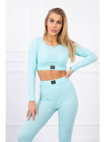 Dviejų daliu kostiumėlis su trumpa palaidine (Mėtinė)