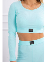 Dviejų daliu kostiumėlis su trumpa palaidine (Mėtinė)