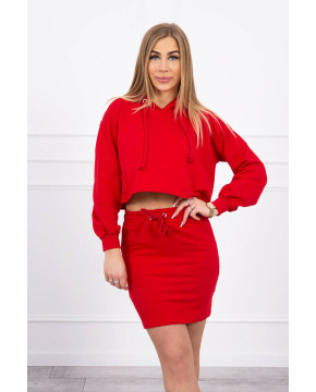 Dviejų dalių kostiumėlis su sijonu (Raudona) Dviejų dalių kostiumėlis su sijonu (Raudona)