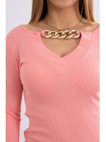 Suknelė su auksinės spalvos grandinėle (Abrikoso)