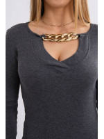 Suknelė su auksinės spalvos grandinėle (Grafito)