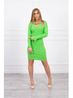 Suknelė su auksinės spalvos grandinėle (Neoninė žalia)