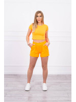 Medvilninis komplektas su šortais (Neoninė oranžinė)