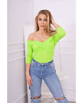 Palaidinė su V iškirpte ir 3/4 rankovėmis (Neoninė žalia) Palaidinė su V iškirpte ir 3/4 rankovėmis (Neoninė žalia)