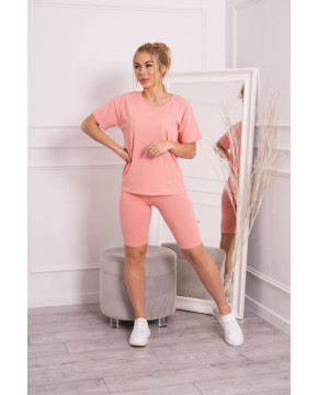 Sportinis palaidinės ir šortų komplektas (Šviesiai rožinės spalvos)