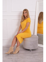 Proginė asimetriška suknelė (Garstyčių spalvos)