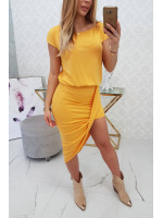 Proginė asimetriška suknelė (Garstyčių spalvos)