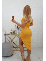 Proginė asimetriška suknelė (Garstyčių spalvos)