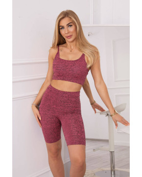 Kostiumėlis of sports top + tamprės (Rožinė) Kostiumėlis of sports top + tamprės (Rožinė)