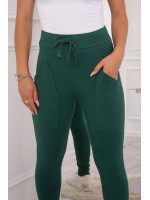 Sweatpants su surišamu juosmeniu (Tamsi) (Žalia)