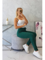 Sweatpants su surišamu juosmeniu (Tamsi) (Žalia)