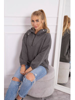 Grafito spalvos bliuzonas su gobtuvu ir užtrauktuku