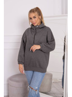 Grafito spalvos bliuzonas su gobtuvu ir užtrauktuku