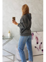 Grafito spalvos bliuzonas su gobtuvu ir užtrauktuku