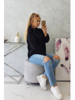 Juodas bliuzonas su gobtuvu ir užtrauktuku