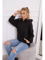 Juodas bliuzonas su gobtuvu ir užtrauktuku