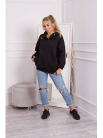 Juodas bliuzonas su gobtuvu ir užtrauktuku