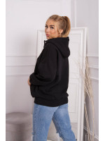 Juodas bliuzonas su gobtuvu ir užtrauktuku