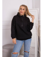 Juodas bliuzonas su gobtuvu ir užtrauktuku