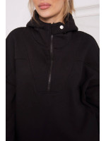 Juodas bliuzonas su gobtuvu ir užtrauktuku