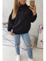 Juodas bliuzonas su gobtuvu ir užtrauktuku