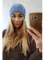 Kepurė moterims K201 su vilna (ryškiai mėlyna)