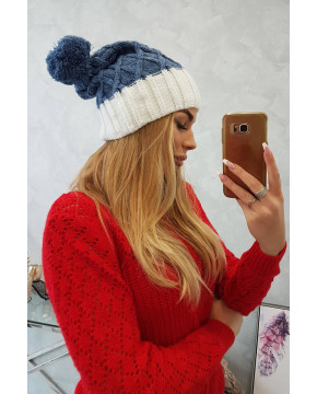 Kepurė K203 (Mėlyna)+(Šilko spalva)