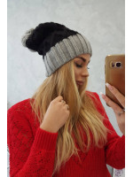 Kepurė K203 (Juoda)+(Pilka)