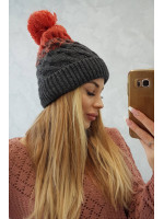 Kepurė K218 (Grafito)+(Lapės spalva)