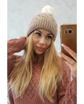 Kepurė K218 (Smėlio spalva)+(Šilko spalva)