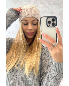 Kepurė K253 su vilna (tamsi smėlio)