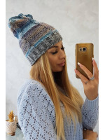 Kepurė K255 su vilna (mėlyna+pilka)