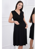 Suknelė su V formos iškirpte nėščiosioms (Juoda)