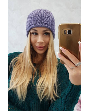 Women's cap Leaves K245 (Violetinė)