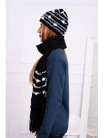 Moteriškas kepurės ir šaliko komplektas K304 (Juodos spalvos)