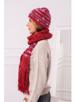 Moteriškas kepurės ir šaliko komplektas K304 (Raudonos spalvos)