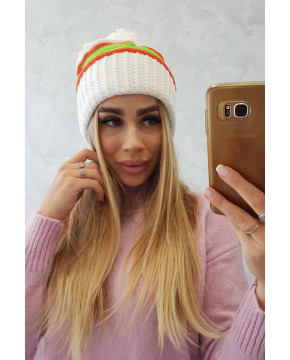 Women's cap Kinga K297 (Balta) + (Oranžinė) + (Žalia)